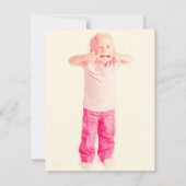 クリスマス·バースデー·パーティー·インビテーション·ベビー·ピンク 招待状 (裏面)