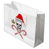 クリスマス、パイレートスカル ラージペーパーバッグ (正面アングル)