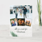 クリスマス·パインと写真付き木のために欲しいだけ シーズンカード (正面)