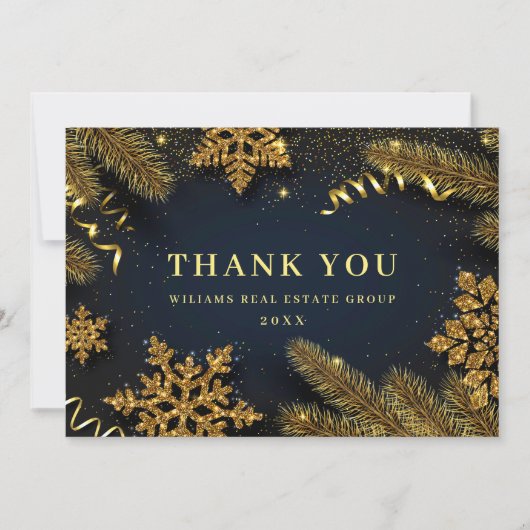 クリスマス パインコーン 法人 リアルな ホリデーシーズン サンキューカード (正面)