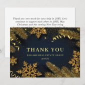 クリスマス パインコーン 法人 リアルな ホリデーシーズン サンキューカード (正面/裏面)