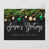 クリスマス・パイン・アンド・ボール・シーズンのご挨拶 ポストカード (正面)