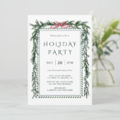 クリスマス パイン ガーランド ホリデー パーティー 招待状 (スタンド正面)