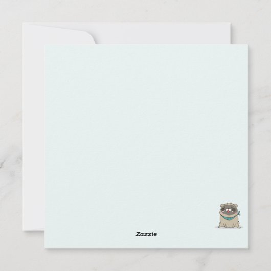 クリスマス・パグのホリデーカード シーズンカード (裏面)