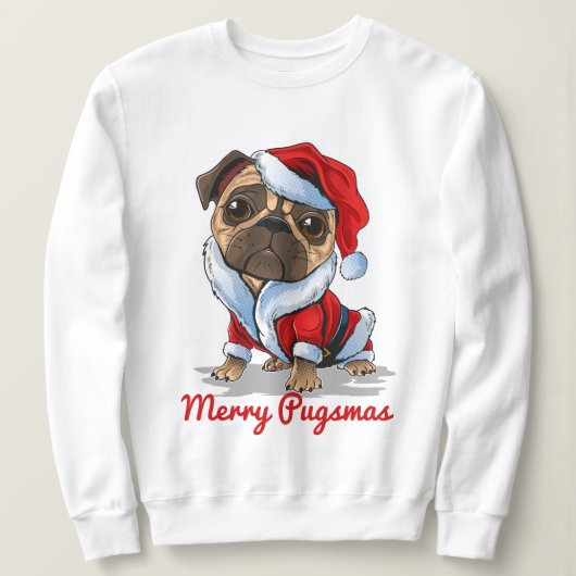 クリスマス·パグ スウェットシャツ (デザイン正面)