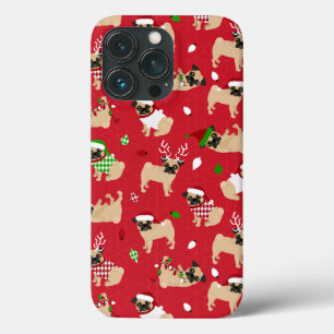 クリスマス・パグ・レッド iPhone 13 PROケース