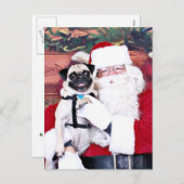 クリスマス-パグ- Harvey シーズンポストカード (正面/裏面)