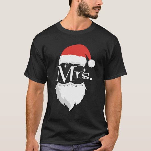 クリスマス・パジャマにマッチするクロース・カップル夫妻 Tシャツ (正面)