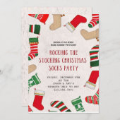 クリスマス・パジャマのスヌックパーティーイラスト 招待状 (正面/裏面)