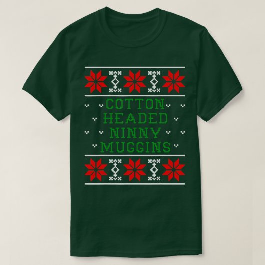 クリスマス・パジャマ・コットンの頭はニニー・ムギンス(3) Tシャツ (デザイン正面)