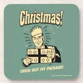 クリスマス:パッケージをチェックアウト コースター (正面)