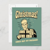 クリスマス：パッケージをチェックアウト シーズンポストカード (正面/裏面)