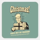 クリスマス:パッケージをチェックアウト スクエアシール (正面)