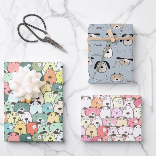 クリスマス・パップス・ドッグス ラッピングペーパーシート (正面)