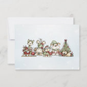 クリスマス・パピー・ベビーシャワー、冬の休日の犬 サンキューカード (裏面)