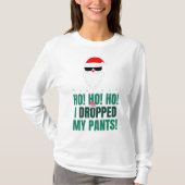 クリスマス、「パンツ落とした」Tシャツ Tシャツ (正面)