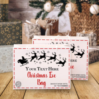 クリスマス |パーソナライズされたクリスマスイブバッグ ラージペーパーバッグ