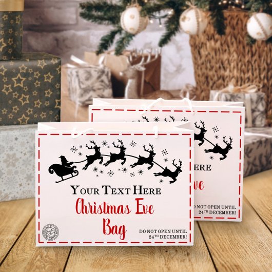 クリスマス |パーソナライズされたクリスマスイブバッグ ラージペーパーバッグ