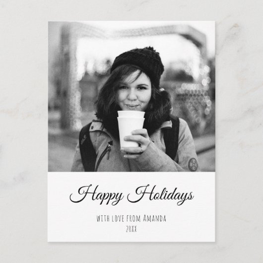 クリスマス　パーソナライズ　カスタム　ホリデー　フォト　カード シーズンポストカード (正面)