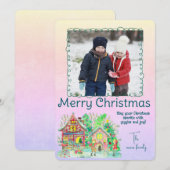 クリスマス パーソナライズ フォト ホリデー 招待状 (正面/裏面)