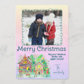 クリスマス パーソナライズ フォト ホリデー 招待状 (正面)