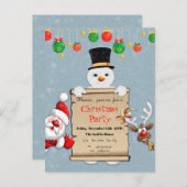 クリスマス・パーティのためのおもしろいなクリスマスの招待状 案内ポストカード (正面/裏面)