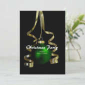 クリスマス・パーティのオーナメントのエレガントな木のリボン 招待状 (スタンド正面)