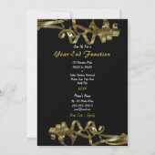 クリスマス・パーティのオーナメントのエレガントな木のリボン 招待状 (裏面)