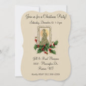 クリスマス・パーティのヴィンテージの出生のヒイラギの果実 招待状 (正面)