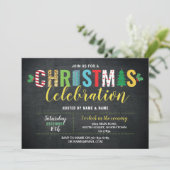 クリスマス・パーティの休日のお祝いのフェスティバルのおもしろい 招待状 (スタンド正面)