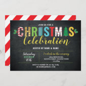 クリスマス・パーティの休日のお祝いのフェスティバルのおもしろい 招待状 (正面/裏面)
