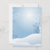 クリスマス・パーティの冬の不思議の国の雪の雪片 招待状 (裏面)