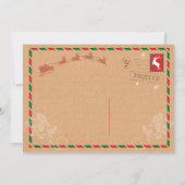 クリスマス・パーティの夕食の郵便郵便はがきの招待 招待状 (裏面)