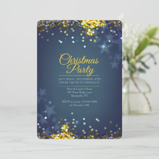 クリスマス・パーティの輝きの招待状 招待状 (スタンド正面)