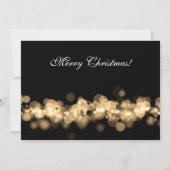 クリスマス・パーティの金ゴールドの《写真》ぼけ味ライト 招待状 (裏面)