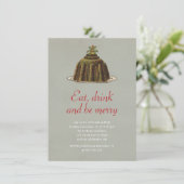 クリスマス・パーティは飲み物をですメリーなプディング休日食べます 招待状 (スタンド正面)