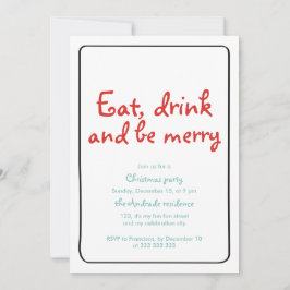 クリスマス・パーティは飲み物をですメリーな紫系統のシンプル食べます 招待状