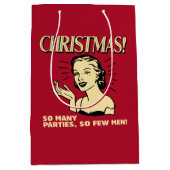 クリスマス：パーティーが多いので、男性は少ない ミディアムペーパーバッグ (正面)