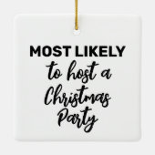クリスマス・パーティーを開催する可能性が最も高い セラミックオーナメント (裏面)