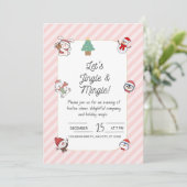 クリスマス パーティー招待状 – Let's Jingle & Mingle 招待状 (スタンド正面)