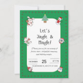 クリスマス・パーティー招待状 Let's Jingle & Mingle 招待状 (正面)