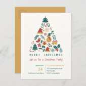 クリスマス·パーティー·クメリーリストナスの冬12月 インビテーションポストカード (正面/裏面)