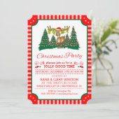 クリスマス·パーティー·グッすてきド·タイム·トナカイ·レッド·ホワイト 招待状 (スタンド正面)