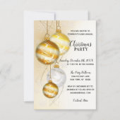 クリスマス パーティー ゴールド 法人オフィス 会社 招待状 (正面)