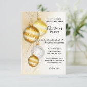 クリスマス パーティー ゴールド 法人オフィス 会社 招待状 (スタンド正面)