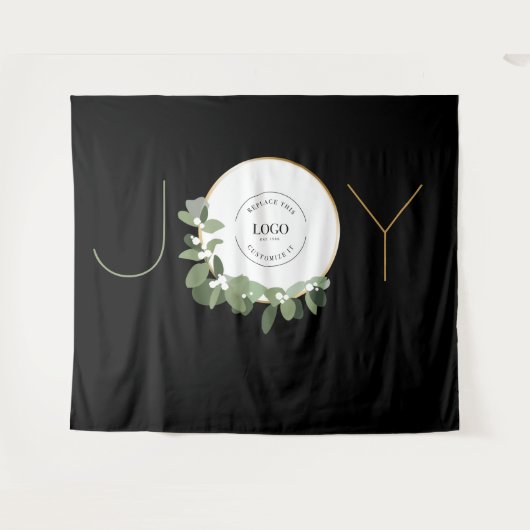 クリスマス パーティー リース 企業ロゴ クリスマスの喜び タペストリー (正面(横))