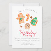 クリスマス パーティー 子供 誕生日 招待状 (正面)