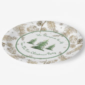 クリスマス・パーティー、木の飾り、家族の名前 ペーパープレート (アングル)