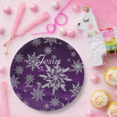 クリスマス パーティー 紫色の紙皿 ペーパープレート (パーティー)