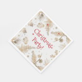 クリスマス・パーティー、金ゴールド・パイン・コーム スタンダードランチョンナプキン (角)